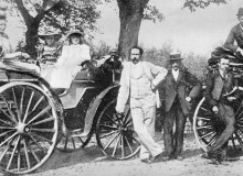 1894 Karl Benz in light suit, with family and friends